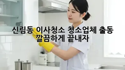 신림동 이사청소? 청소업체 출동, 깔끔하게 끝내자!
